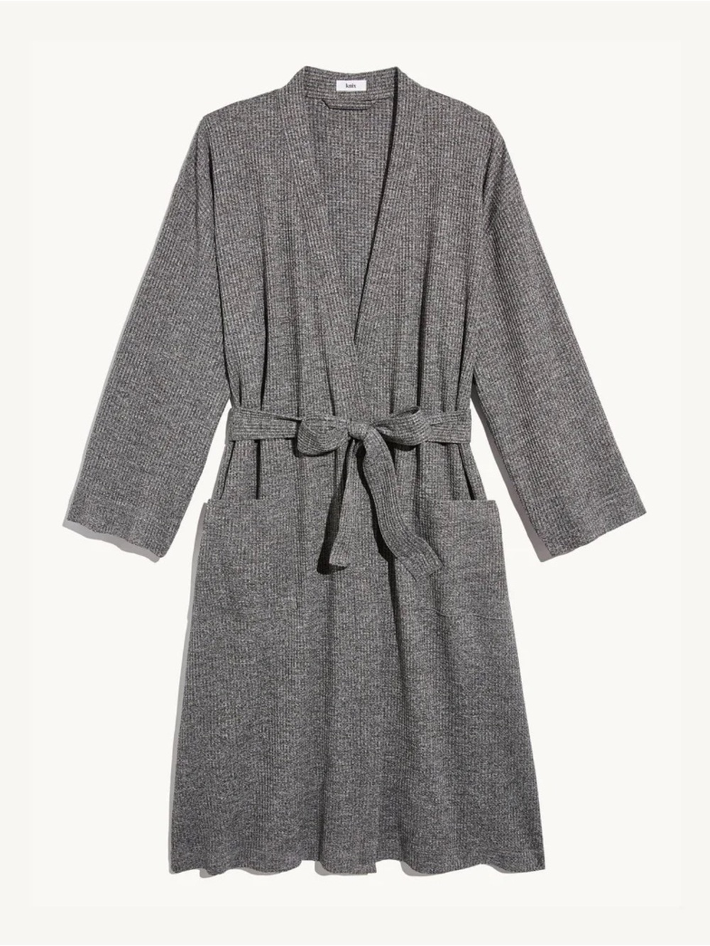 Knix Waffle Robe - Dark Gray Spa Bathrobe NWOT
